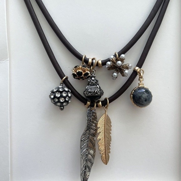 NWT. Zara Pack of two Cord Necklaces  with Charms. - Picture 5 of 7